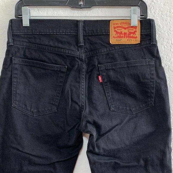 Levi's Mens 29 x 25 Black 514 Straight Flex Fit Denim Jean Stretch - Picture 5 of 15